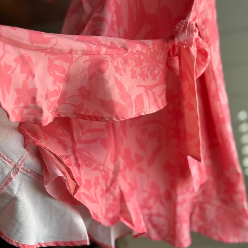 Pink Lily Coral-Pink Floral Satin Slip Dress - Picture 5 of 13